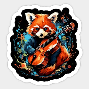 Red Panda Playing Violin Sticker